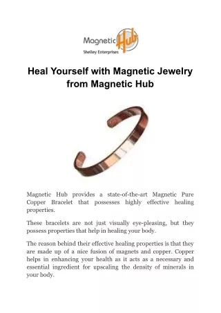 Heal Yourself with Magnetic Jewelry from Magnetic Hub