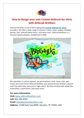 how to design your own custom airbrush for shirts