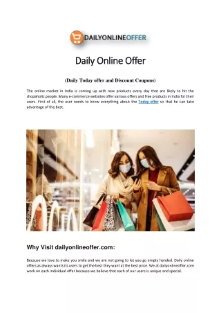 Shop Online and Get Online Today Offer by Daily Online Offer