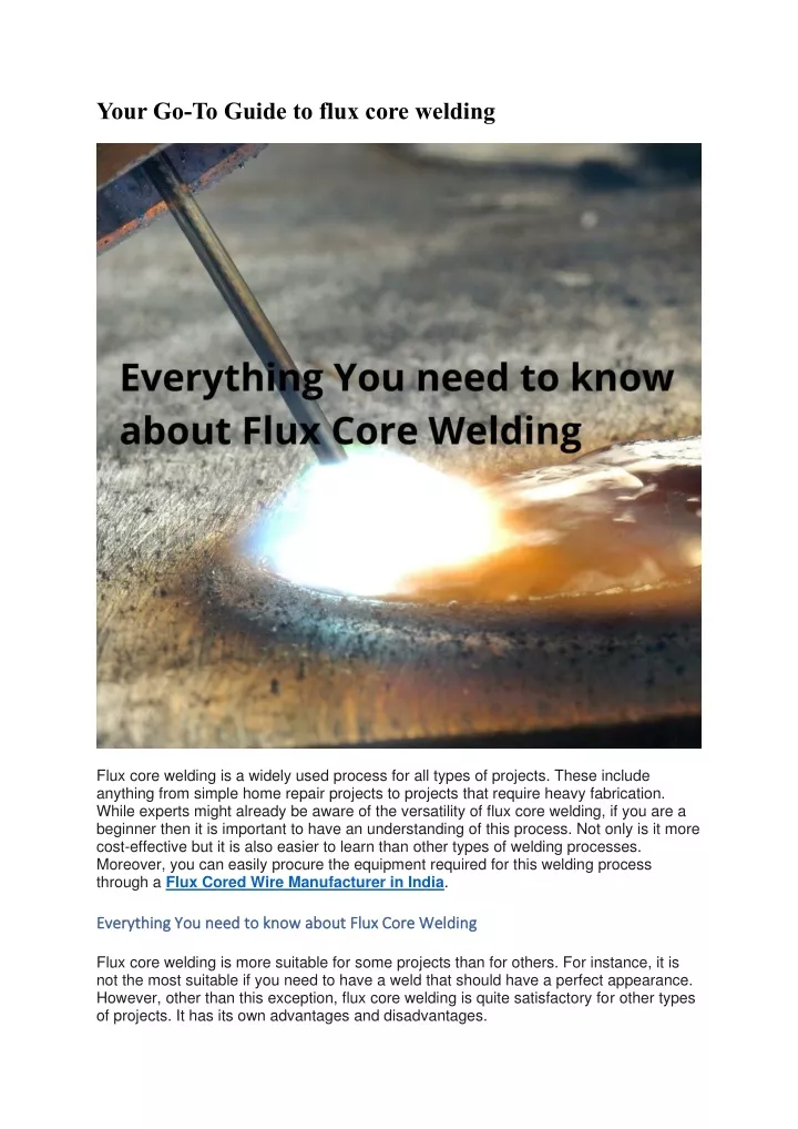 your go to guide to flux core welding