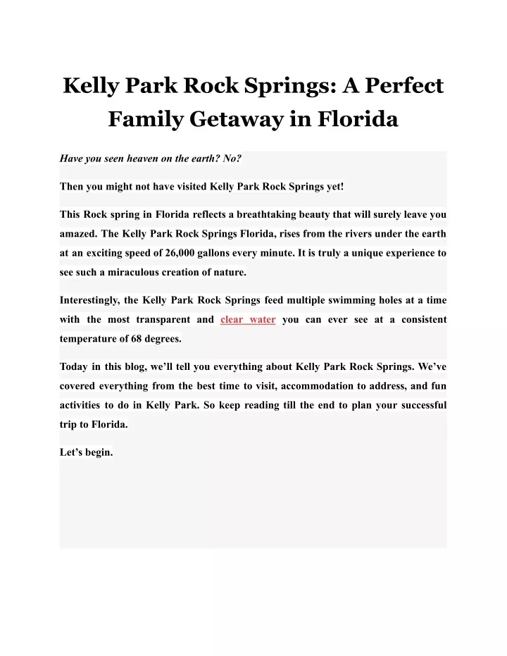kelly park rock springs a perfect family getaway
