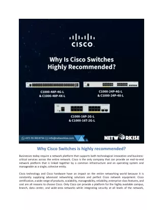 why cisco switches is highly recommended