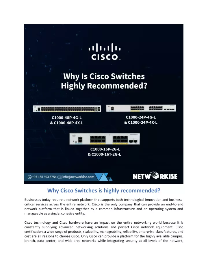 why cisco switches is highly recommended