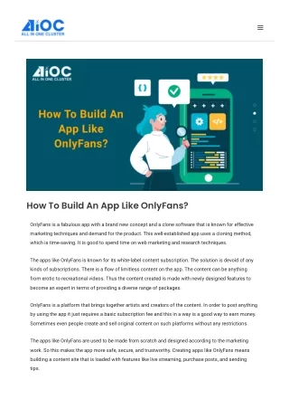 How To Build An App Like OnlyFans_AiOC
