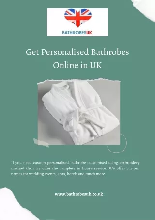 Get Personalised Bathrobes Online in UK