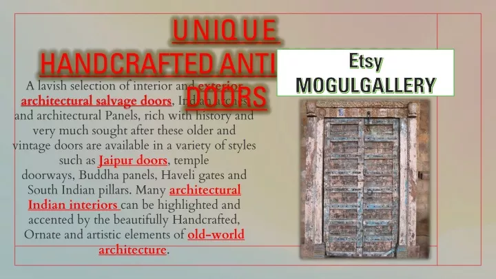 unique handcrafted antique doors