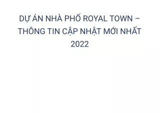 Royal Town - Nhà phố, shophouse Dĩ An Bình Dương mới 2022