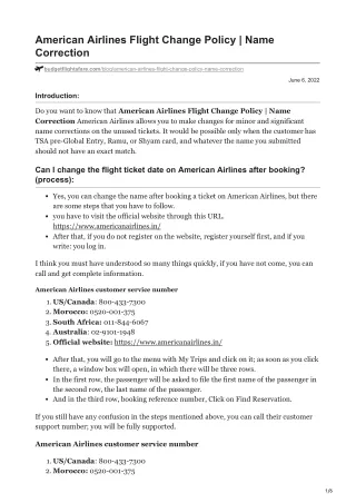 american airlines flight change policy name