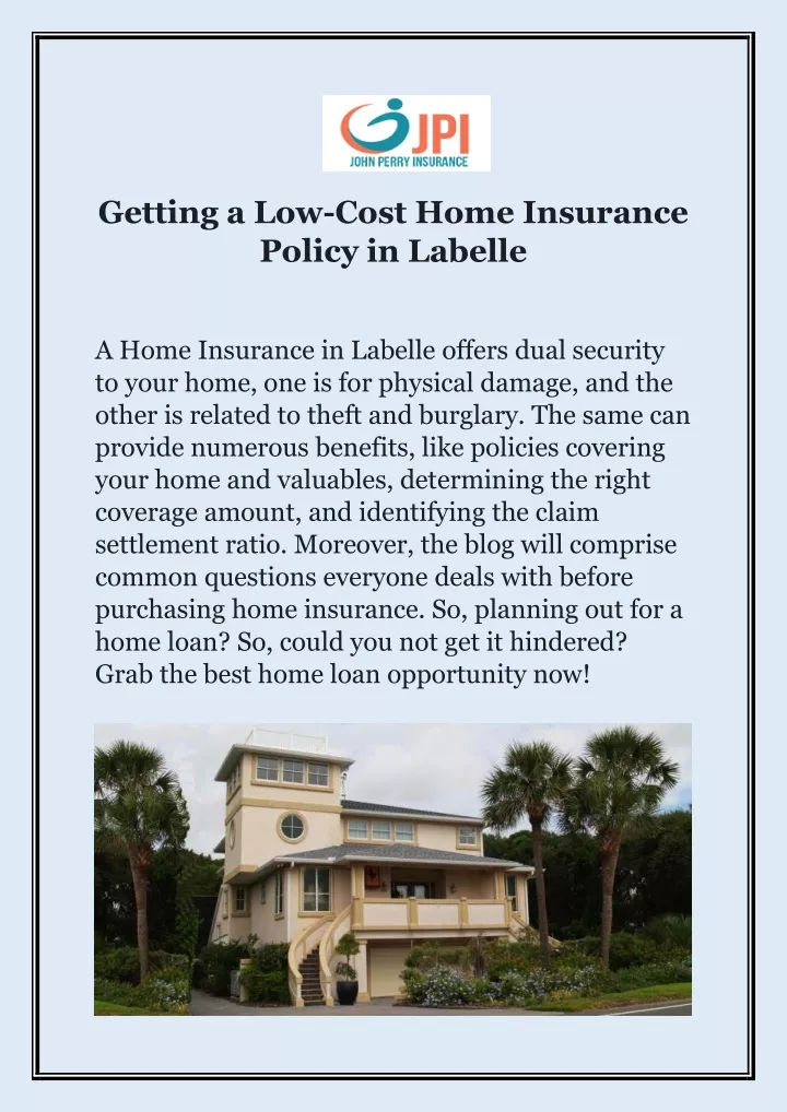 getting a low cost home insurance policy