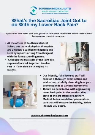 What’s the Sacroiliac Joint Got to do With my Lower Back Pain?