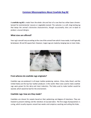 common misconceptions about cowhide rug nz