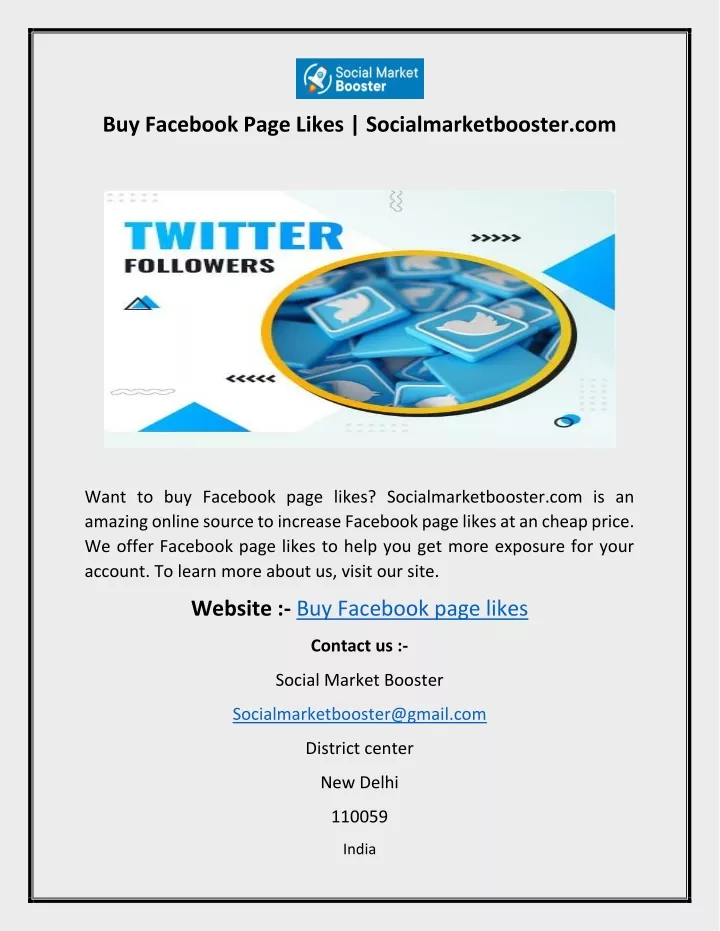 buy facebook page likes socialmarketbooster com