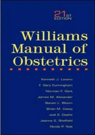 READING Williams Manual of Obstetrics