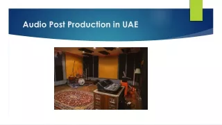 Audio Post Production in UAE