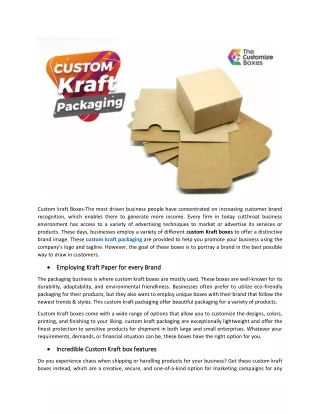 custom kraft boxes the most driven business