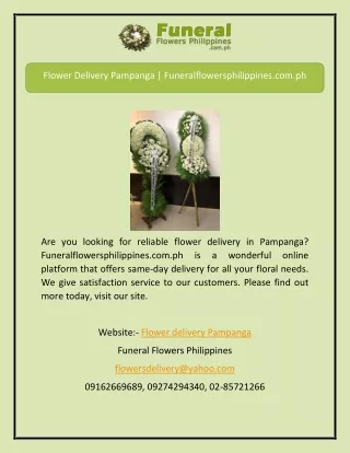 Flower Delivery Pampanga | Funeralflowersphilippines.com.ph
