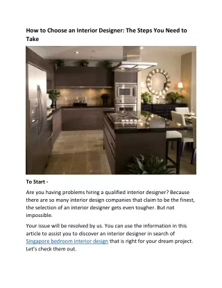 How to Choose an Interior Designer: The Steps You Need to Take