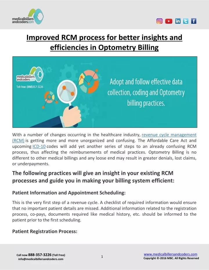 improved rcm process for better insights