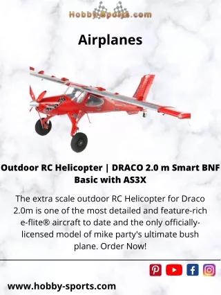 Outdoor RC Helicopter | DRACO 2.0 m Smart BNF Basic with AS3X