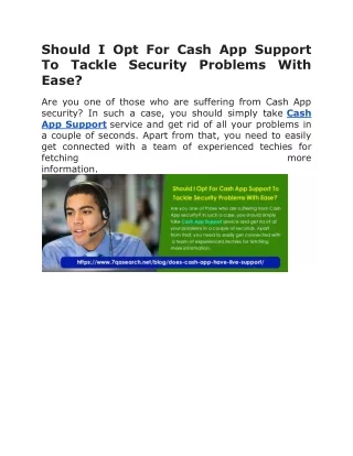should i opt for cash app support to tackle