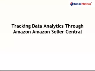 tracking data analytics through amazon amazon