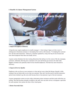 6 benefits of a queue management system