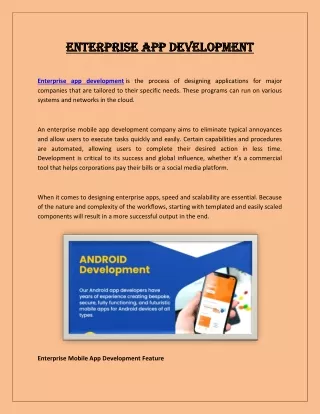 enterprise app development enterprise