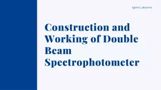 Things to Know About Double Beam Spectrophotometer