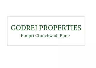 godrej properties pimpri chinchwad pune