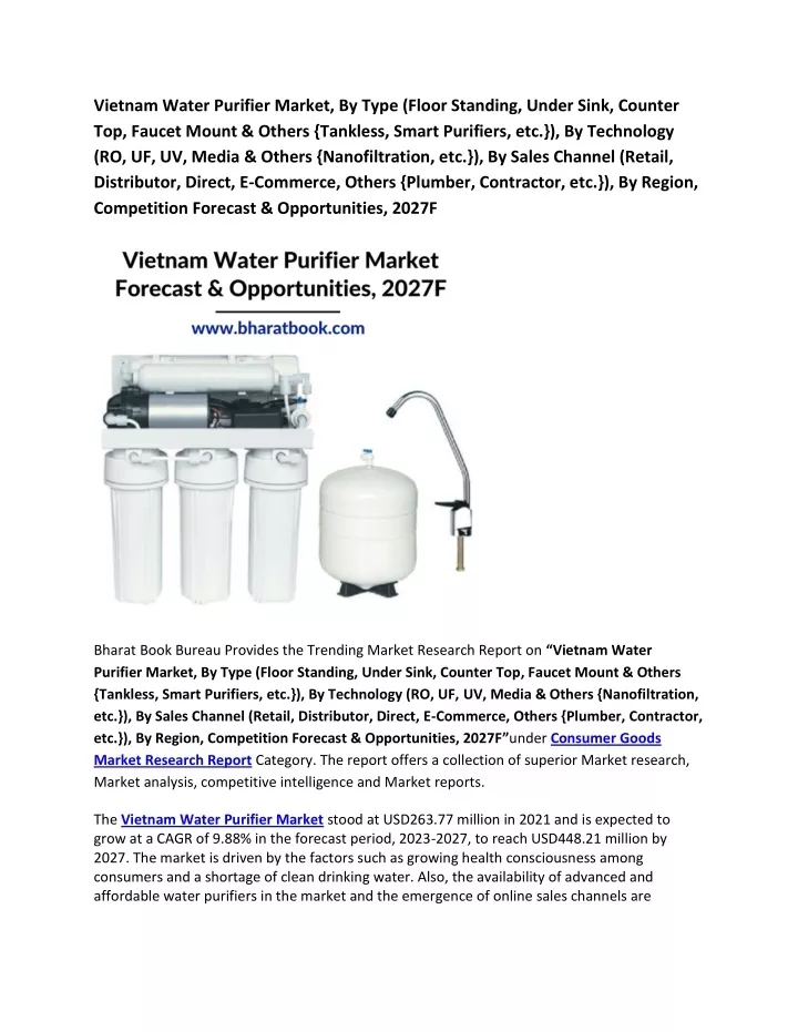 vietnam water purifier market by type floor