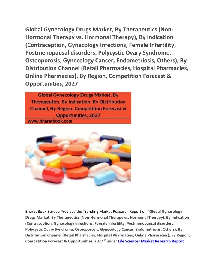 global gynecology drugs market by therapeutics