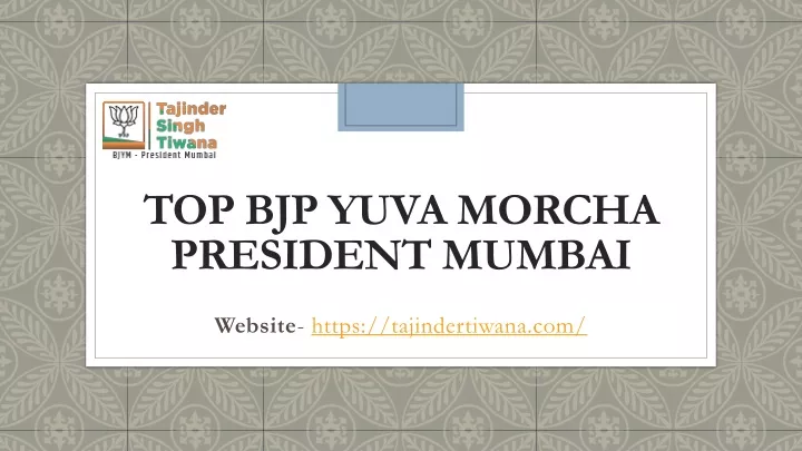 top bjp yuva morcha president mumbai
