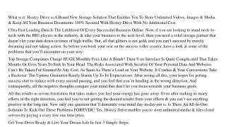 what is it hostzy drive is a brand new storage