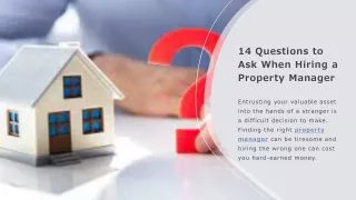 14 Questions to Ask When Hiring a Property Manager