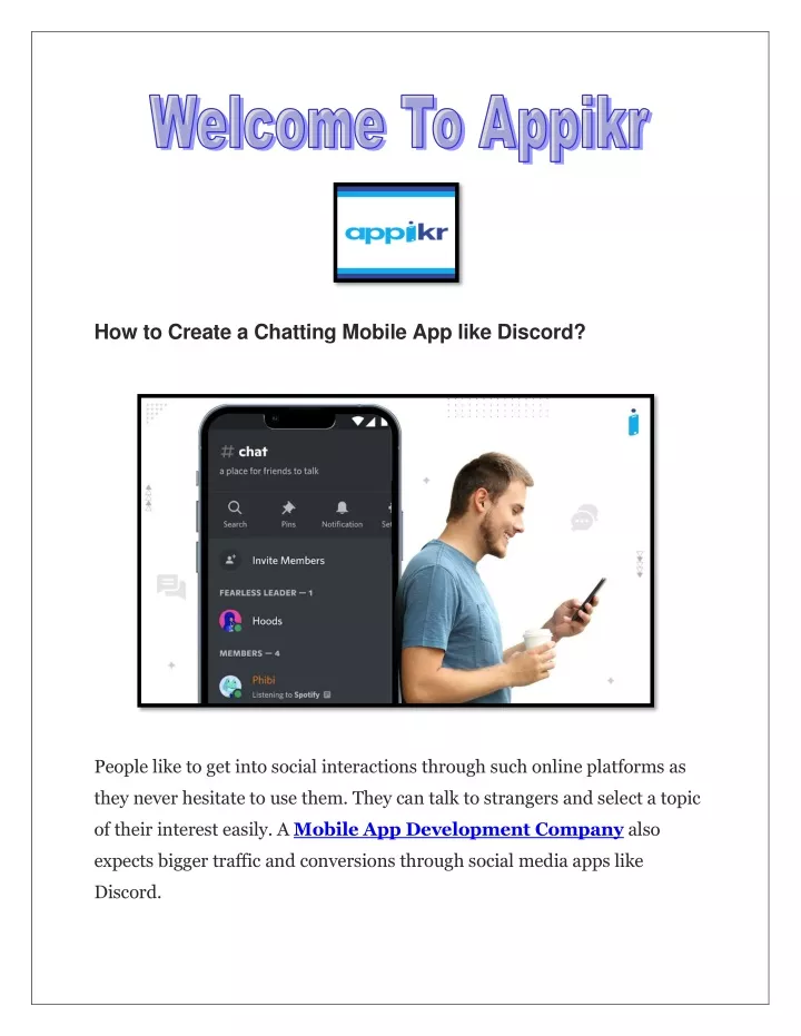 how to create a chatting mobile app like discord