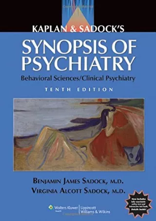 READING Kaplan  Sadock s Synopsis of Psychiatry Behavioral Sciences Clinical