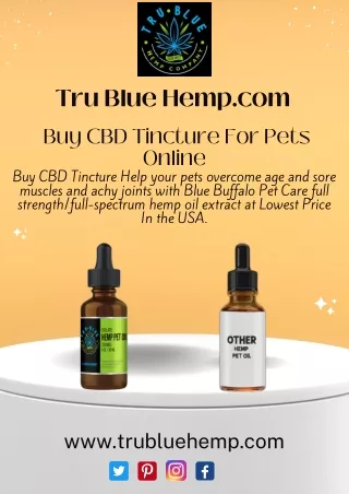 Buy CBD Tincture For Pets Online At Lowest Price In The USA