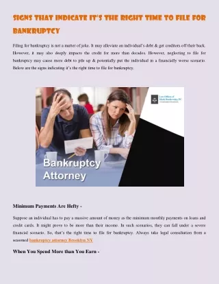 signs that indicate it s the right time to file