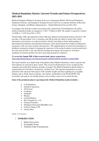 medical simulation market 2021 2031