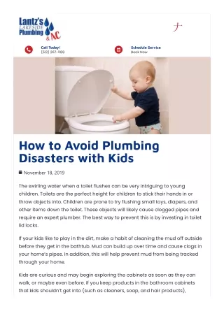How to avoid plumbing disasters with kids