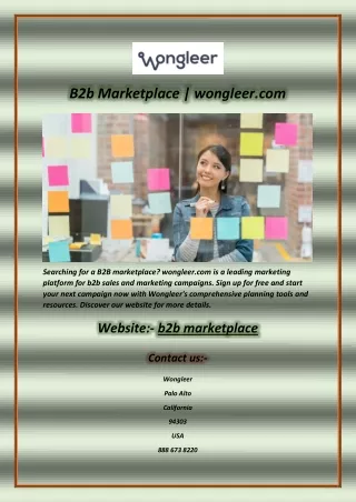 B2b Marketplace  wongleer