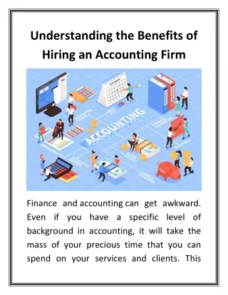 understanding the benefits of hiring an accounting firm