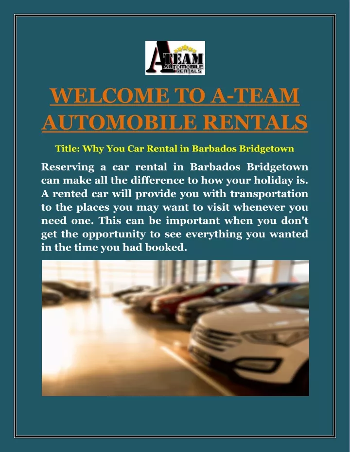 welcome to a team automobile rentals