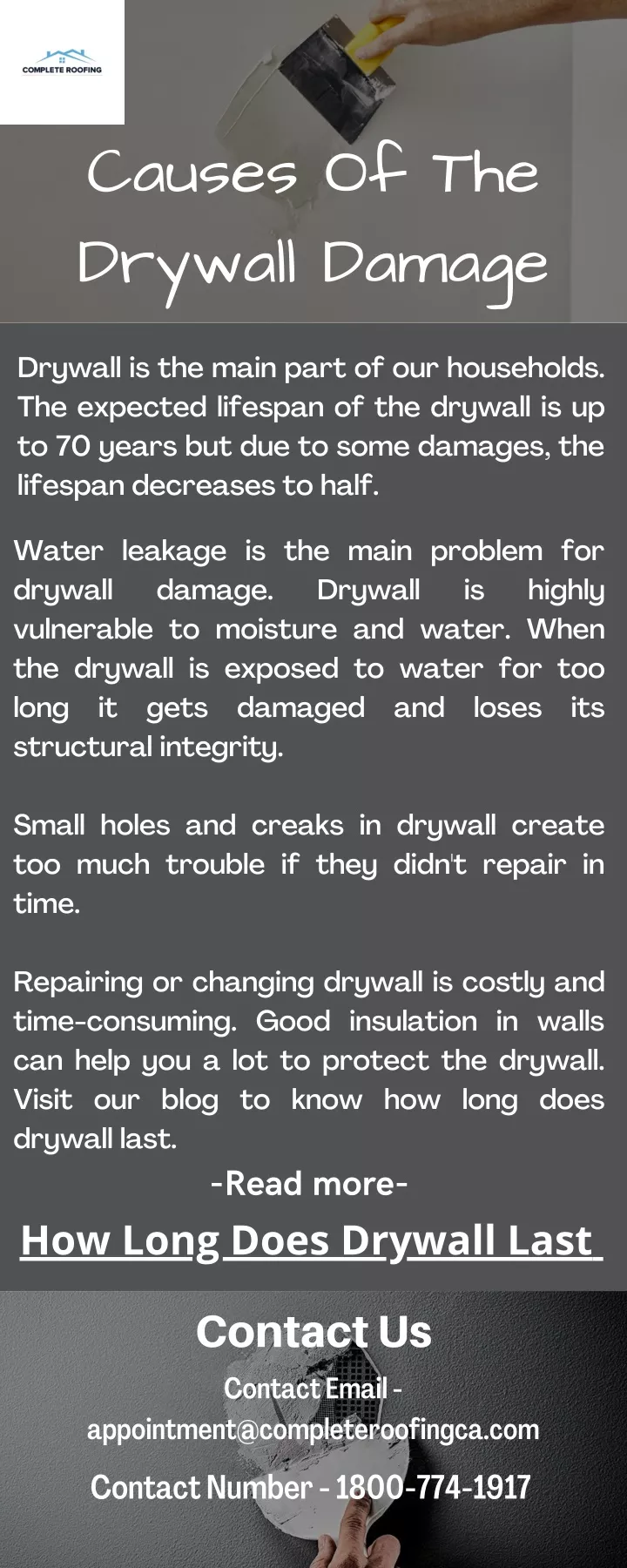 causes of the drywall damage