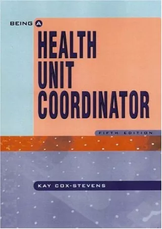DOWNLOAD Being A Health Unit Coordinator 5th Edition
