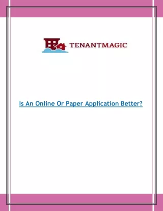 is an online or paper application better