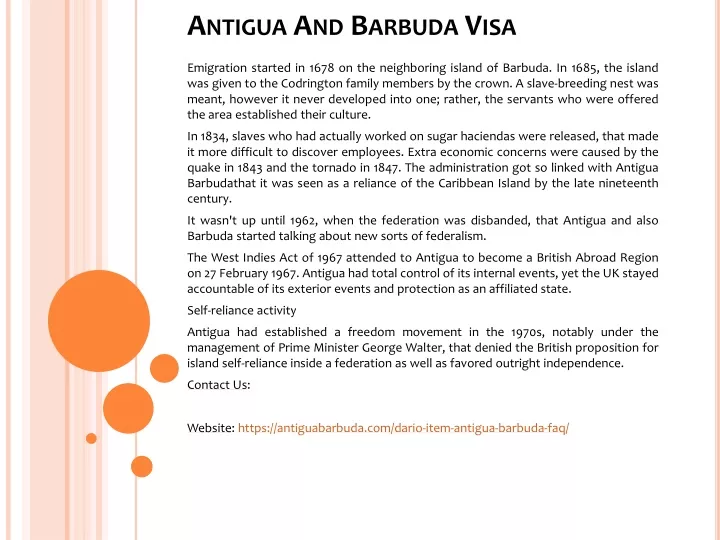 antigua and barbuda visa