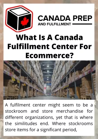 What Is A Canada Fulfillment Center For Ecommerce?