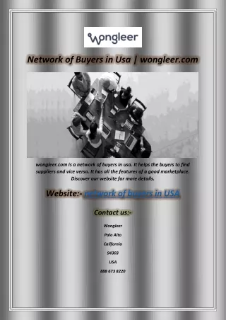 Network of Buyers in Usa  wongleer