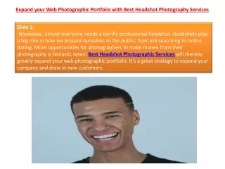 Expand your Web Photographic Portfolio with Best Headshot Photography Services